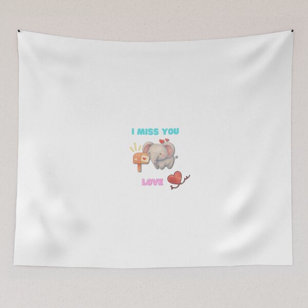 Item preview, ​Cute I Miss You Love Elephant  designed and sold by Heartbeat Studio by Yederlin.