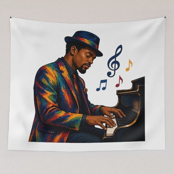 Item preview, Harlem Jazz Pianist Cultural Music Art designed and sold by Myra365Art.