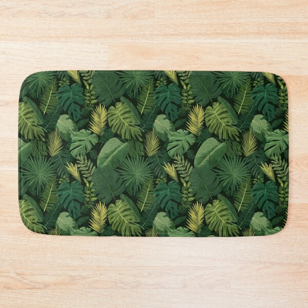Item preview, Lush Tropical Leaves Jungle Foliage Pattern designed and sold by NicolasGlowArt.