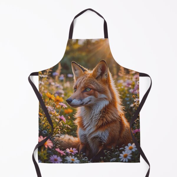 Item preview, Golden Hour Red Fox in Wildflower Meadow – Dreamy Nature Wildlife Photography designed and sold by BeautifulVirtues.