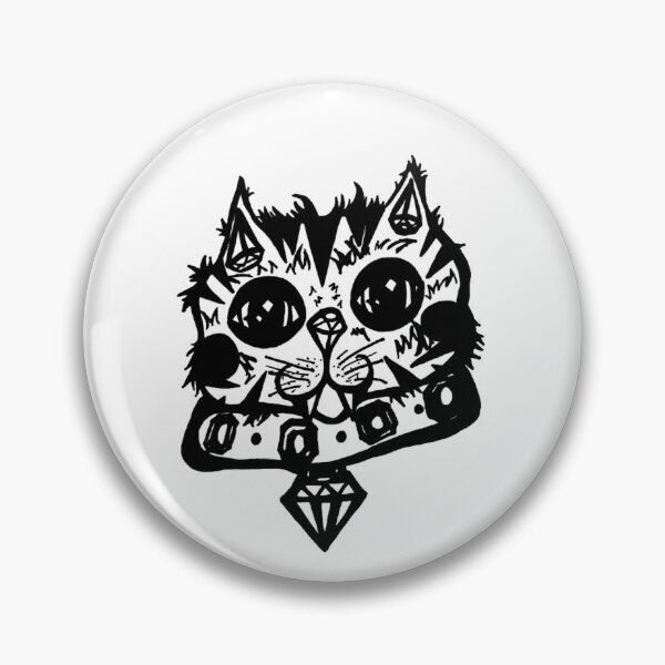 Item preview, Greyscale Cute Diamond Theme Kitty Cat designed and sold by KayTurtless.