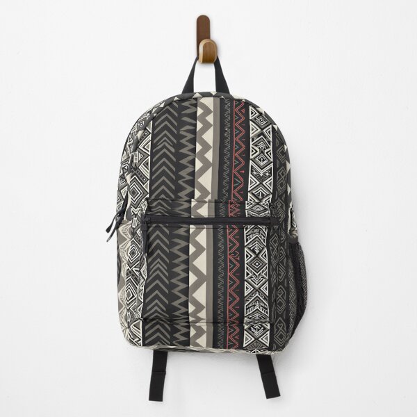Item preview, Bold Charcoal and Cream Tribal Geometric Vertical Stripe Pattern designed and sold by A1DesignMinimal.