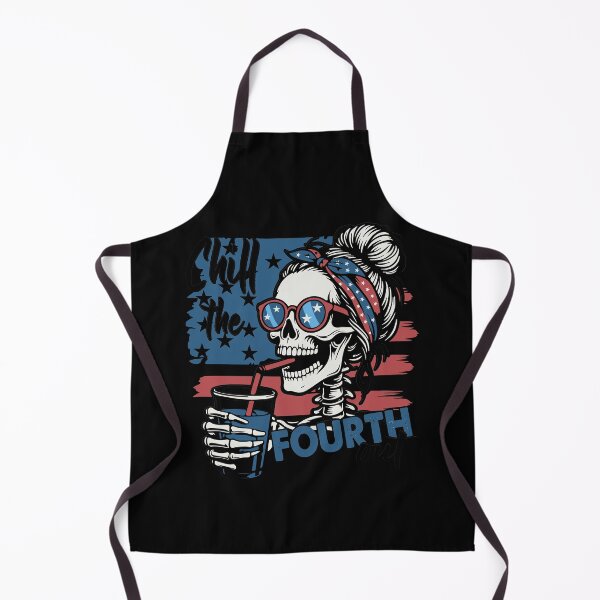 Item preview, Chill The 4th Out Skeleton Messy Bun Patriotic designed and sold by KroghDs.