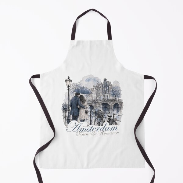 Item preview, Amsterdam Rain & Romance — Romantic Couple Watercolor Dutch Canal Art Gift designed and sold by Balasan.