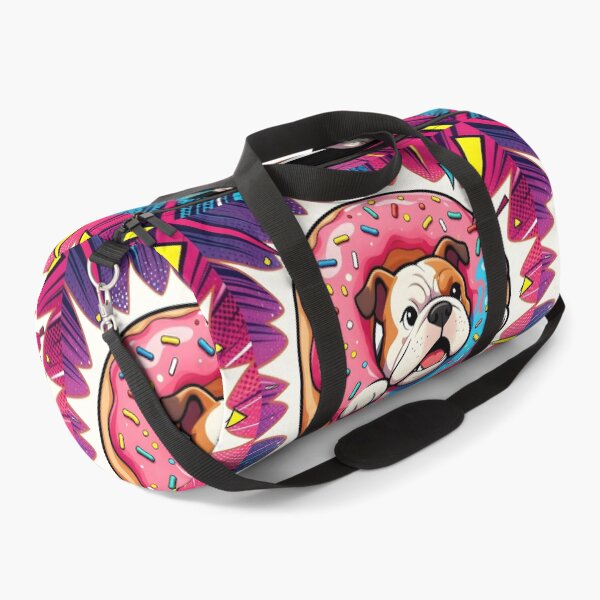 Item preview, Cartoon English Bulldog Dog with Donut designed and sold by Shelley Loewnau-Jones Studio.