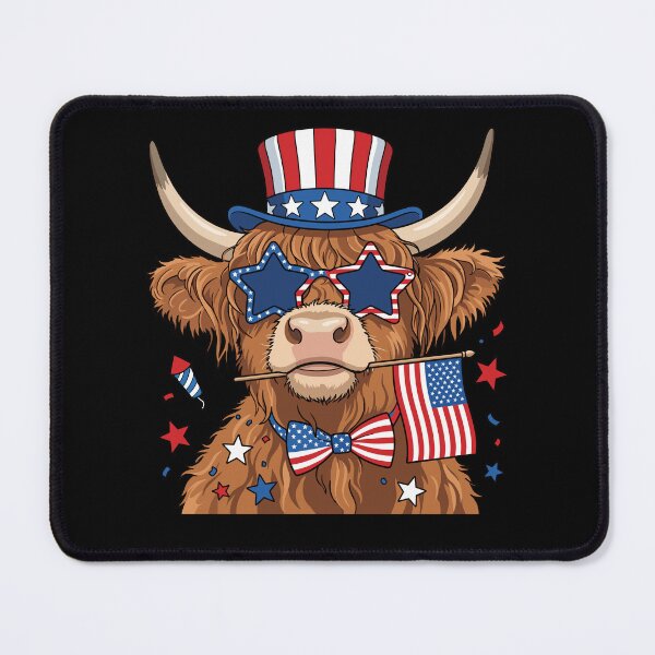 Item preview, Cute 4th of July Highland Cow Patriotic Heifer designed and sold by KroghDs.