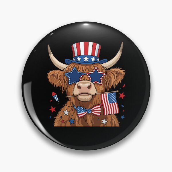 Item preview, Cute 4th of July Highland Cow Patriotic Heifer designed and sold by KroghDs.