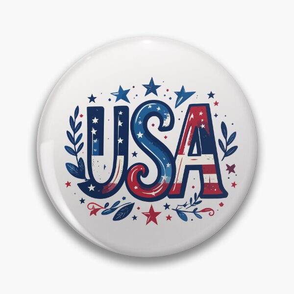 Item preview, USA in custom text with patriotic colors and accents. designed and sold by Art-Horizon.