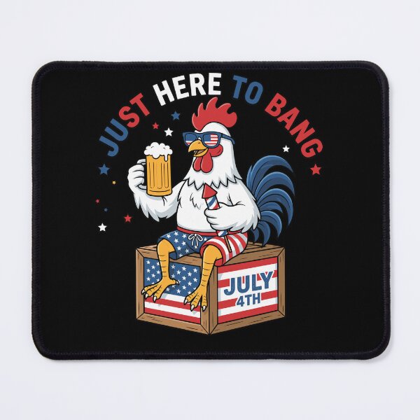 Item preview, Just Here To Bang Funny 4th of July Rooster designed and sold by KroghDs.