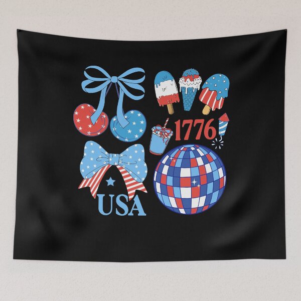 Artikelvorschau, Preppy 4th of July Coquette Bow Disco Ball Women entworfen und verkauft von KroghDs.