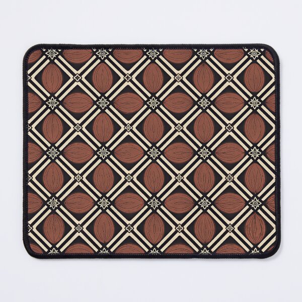 Item preview, Vintage Batik Cacao Pod Geometric Pattern Earth Tones designed and sold by A1DesignMinimal.