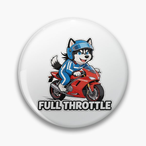 Item preview, Full Throttle Husky-Cute Motorcycle Racing Dog designed and sold by carestazafeli.