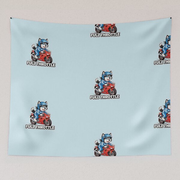 Item preview, Full Throttle Husky-Cute Motorcycle Racing Dog designed and sold by carestazafeli.