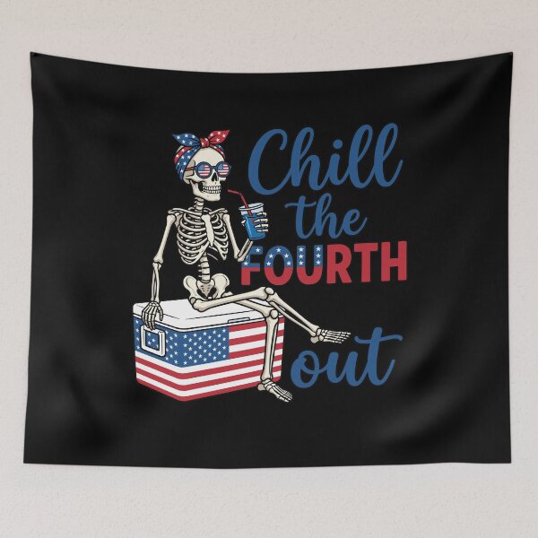 Item preview, Chill The Fourth Out Skeleton Patriotic Women designed and sold by KroghDs.