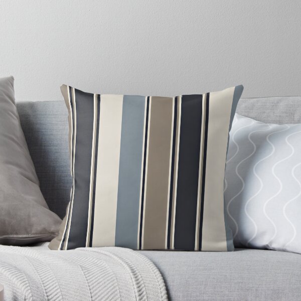 Item preview, Modern Coastal Vertical Stripes Pattern in Navy Blue and Taupe designed and sold by A1DesignMinimal.