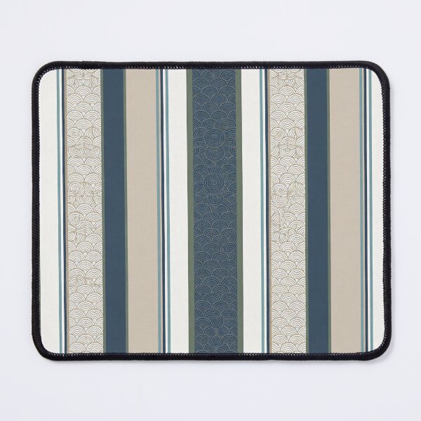 Item preview, Japanese Seigaiha Waves & Vertical Stripes Pattern - Navy and Beige designed and sold by A1DesignMinimal.