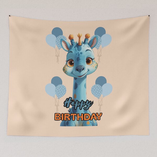 Item preview, giraffe happy birthday designed and sold by KIDS-PRINTS.