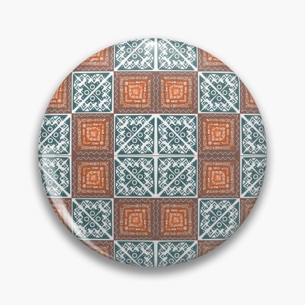Item preview, Drawn-Look Tribal Tilework — Seamless Indigo and Terracotta Pattern designed and sold by Chadstudio.