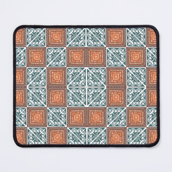 Item preview, Drawn-Look Tribal Tilework — Seamless Indigo and Terracotta Pattern designed and sold by Chadstudio.