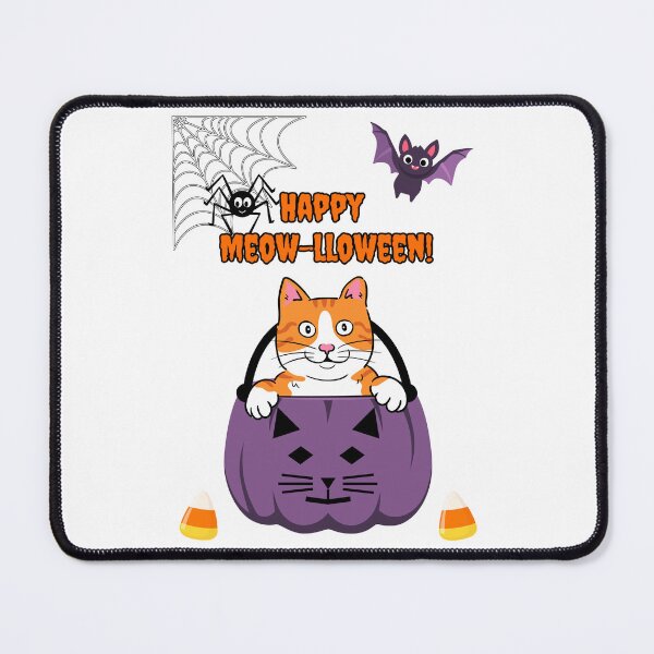 Item preview, Halloween Happy Meow-lloween Orange Cat in Purple Pumpkin designed and sold by MYCatStuff.