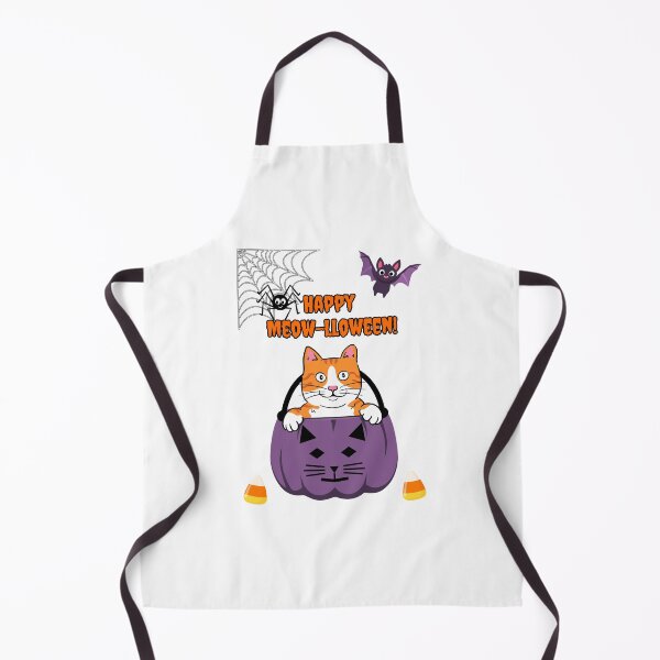 Item preview, Halloween Happy Meow-lloween Orange Cat in Purple Pumpkin designed and sold by MYCatStuff.