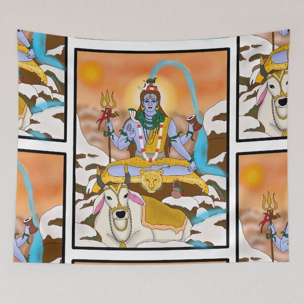 Item preview, Shiva Divine Artwork – Sacred Hindu Couple Spiritual Illustration designed and sold by Harshit_Digital_Arts.