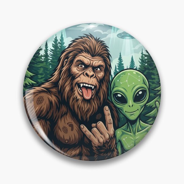 Item preview, Out-of-this-World Friends: Bigfoot and UFO Selfie T Shirt designed and sold by STTrillionTEES.