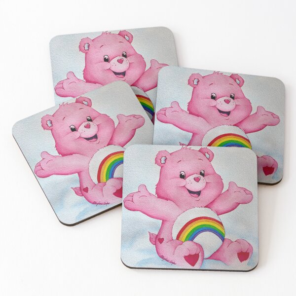 Item preview, Pink Cheer Bear Watercolor – Cute Rainbow Care Bear Inspired Art Print designed and sold by megz-artistry.