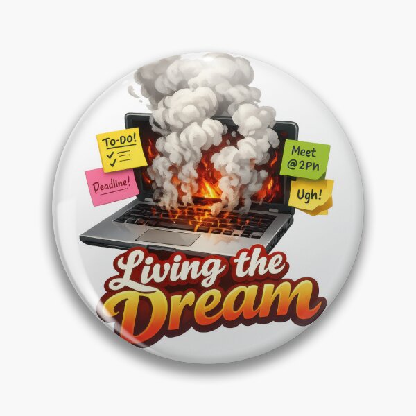Item preview, Living the Dream Burning Laptop designed and sold by jgvisualarts.