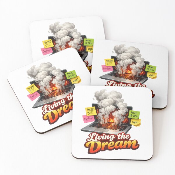 Item preview, Living the Dream Burning Laptop designed and sold by jgvisualarts.