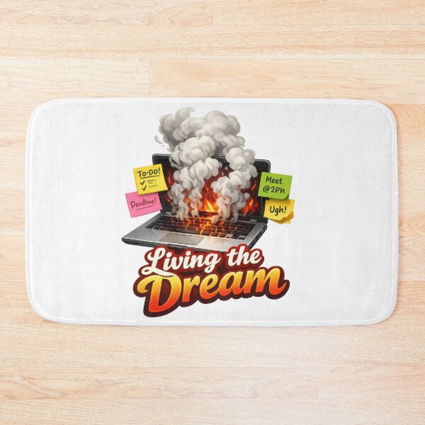 Item preview, Living the Dream Burning Laptop designed and sold by jgvisualarts.