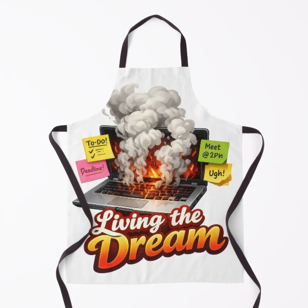 Item preview, Living the Dream Burning Laptop designed and sold by jgvisualarts.