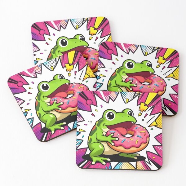 Item preview, Anime Frog Eating a Donut designed and sold by Shelley Loewnau-Jones Studio.