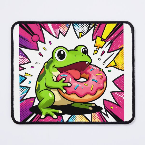 Item preview, Anime Frog Eating a Donut designed and sold by Shelley Loewnau-Jones Studio.