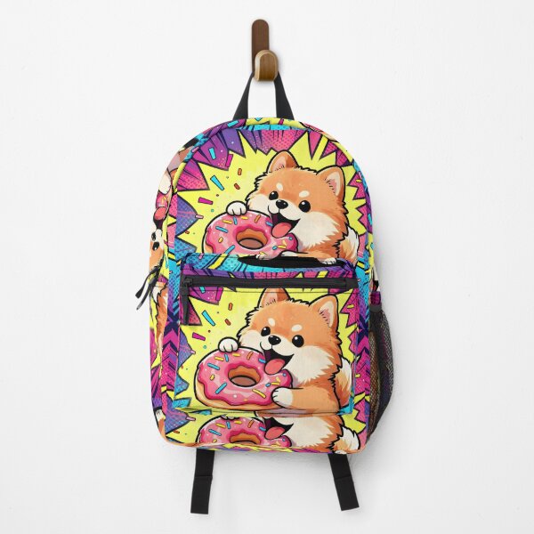 Item preview, Cartoon Pomeranian with Giant Donut designed and sold by Shelley Loewnau-Jones Studio.