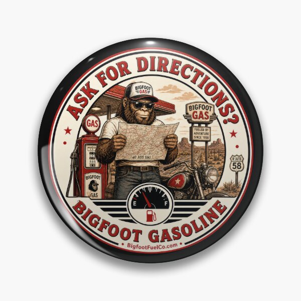 Artikelvorschau, Nach dem Weg fragen? – Bigfoot Benzin-Retro-Roadtrip entworfen und verkauft von Bigfoot Fuel Co.