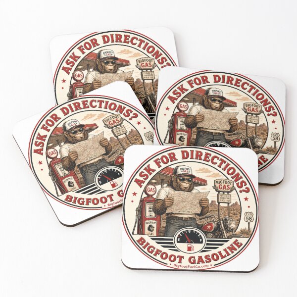 Item preview, Ask for Directions? – Bigfoot Gasoline Retro Road Trip designed and sold by Bigfoot Fuel Co.