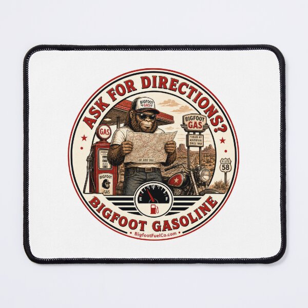 Item preview, Ask for Directions? – Bigfoot Gasoline Retro Road Trip designed and sold by Bigfoot Fuel Co.