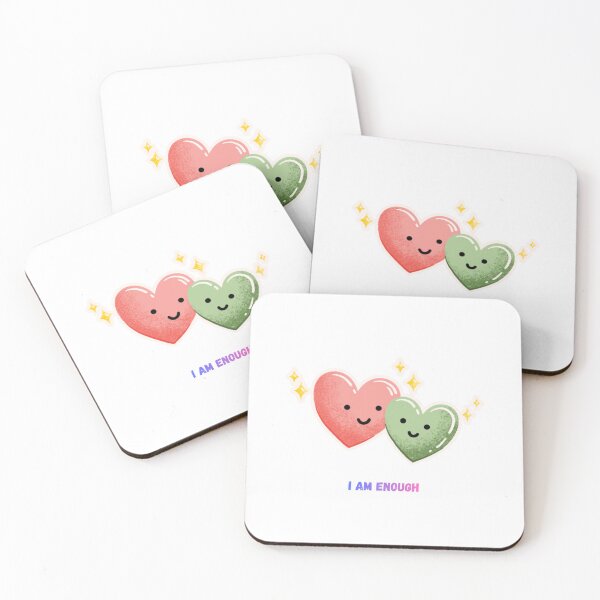 Item preview, I Am Enough Cute Heart Design – Pastel Kawaii Self Love Illustration designed and sold by Homelife3.