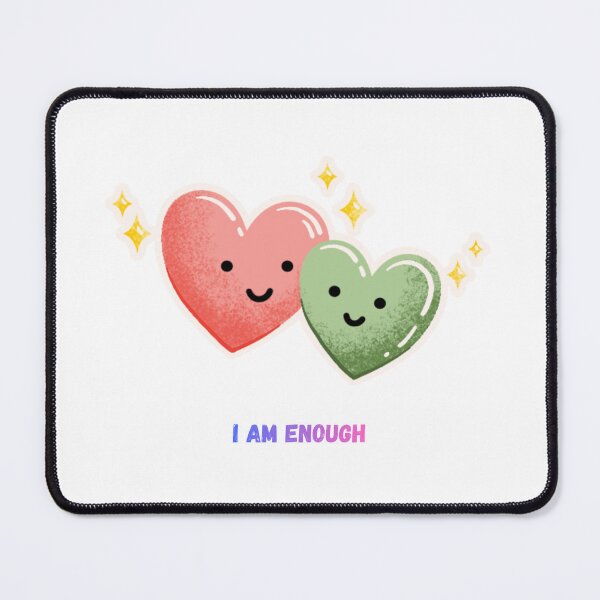 Item preview, I Am Enough Cute Heart Design – Pastel Kawaii Self Love Illustration designed and sold by Homelife3.