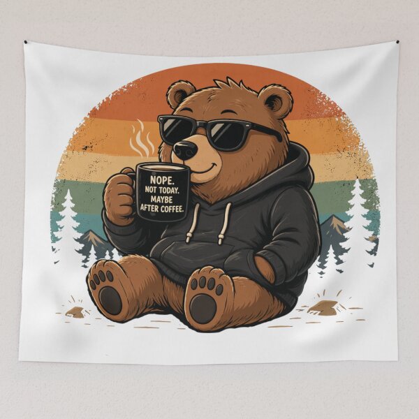 Item preview, Chill Coffee Bear Sunset Vibes designed and sold by Unknowj.