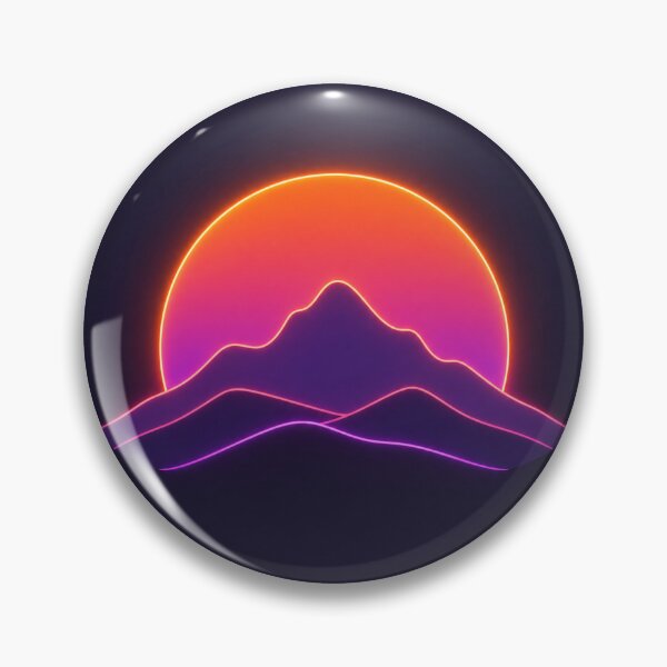 Item preview, Neon Desert Sunset Landscape | Synthwave Mountain Glow Vaporwave Aesthetic Art designed and sold by SimplyJasper.