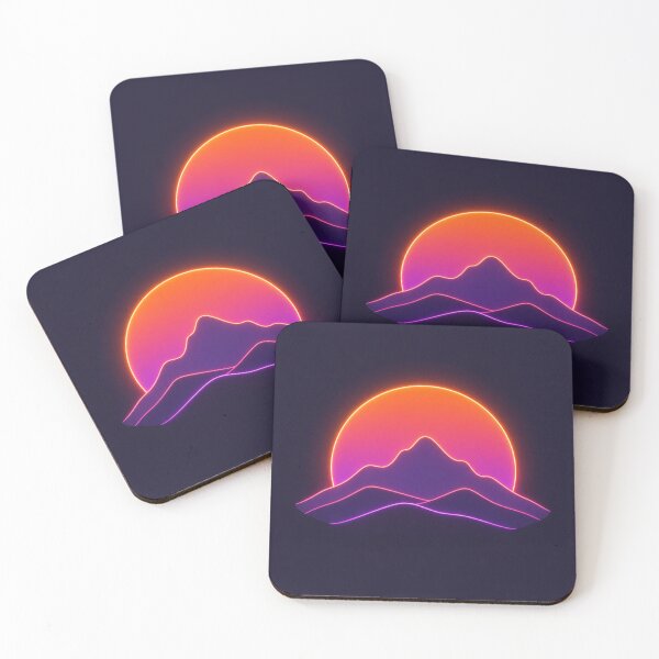 Item preview, Neon Desert Sunset Landscape | Synthwave Mountain Glow Vaporwave Aesthetic Art designed and sold by SimplyJasper.