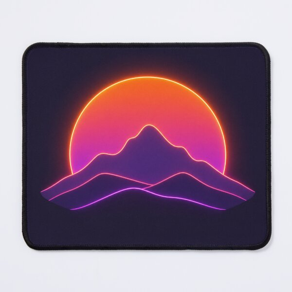 Item preview, Neon Desert Sunset Landscape | Synthwave Mountain Glow Vaporwave Aesthetic Art designed and sold by SimplyJasper.
