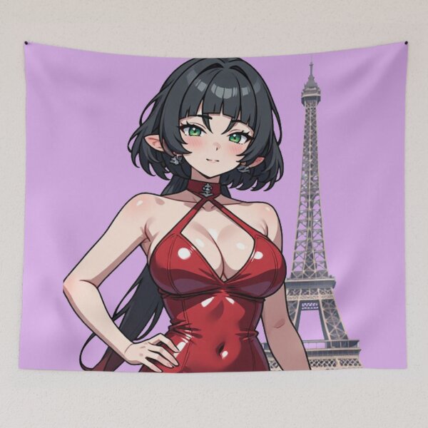 Item preview, Chic Rat Girl in Paris – Red Silk Aesthetic Fashion designed and sold by Jimakmo.