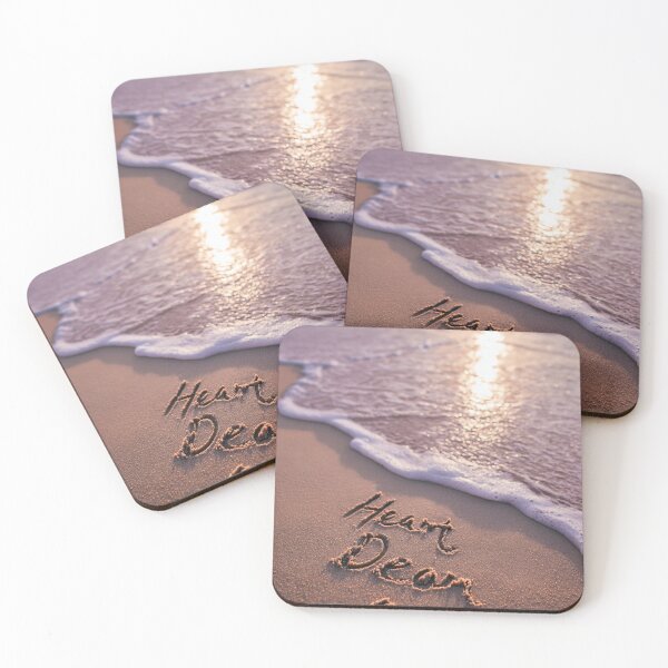 Item preview, Heart Dear Word Inscription In Sunset Sand designed and sold by chase-thewave.