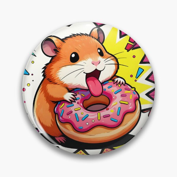 Item preview, Cartoon Hamster with Giant Sprinkle Donut designed and sold by Shelley Loewnau-Jones Studio.