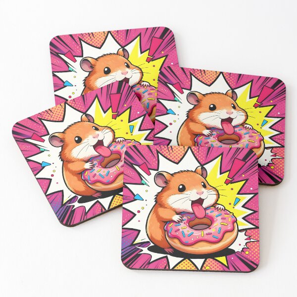 Item preview, Cartoon Hamster with Giant Sprinkle Donut designed and sold by Shelley Loewnau-Jones Studio.