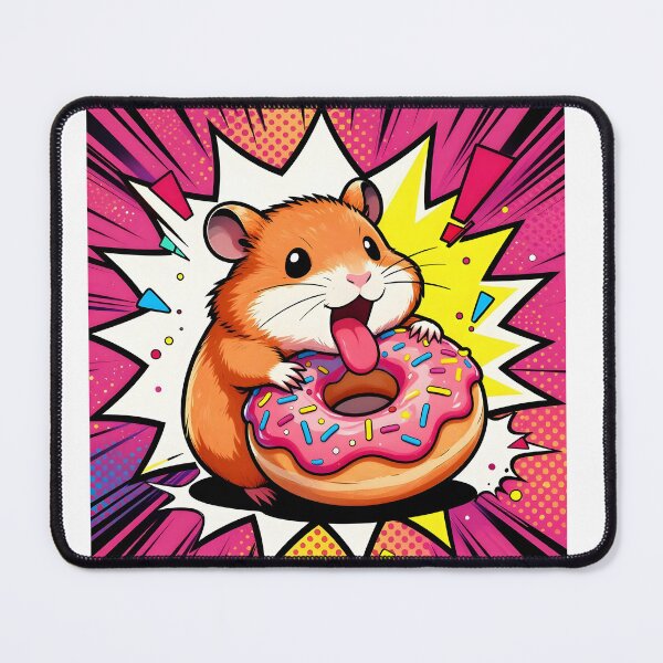 Item preview, Cartoon Hamster with Giant Sprinkle Donut designed and sold by Shelley Loewnau-Jones Studio.