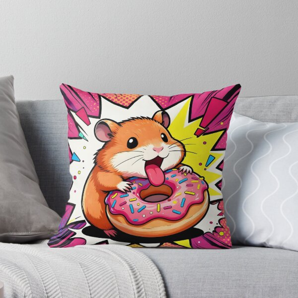 Item preview, Cartoon Hamster with Giant Sprinkle Donut designed and sold by Shelley Loewnau-Jones Studio.